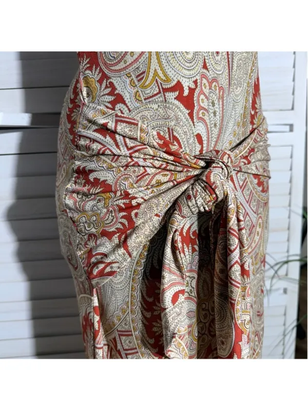 Vintage Wet Seal Y2K maxi dress boho hippie paisley festival fairy whimsigoth M - Image 7