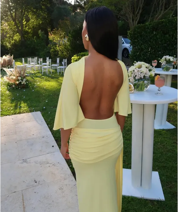 Zara Elegant Butter Yellow Gown - Floor-Length Formal Dress - Image 7