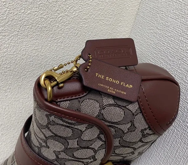 Coach Brown Soho Shoulder Bag Signature Jacquard - Image 14