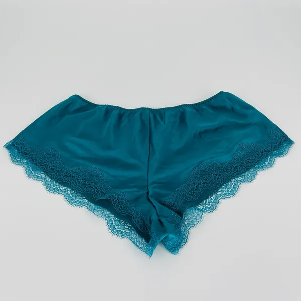 Victoria's Secret Women's Green Satin Sleep Shorts/Boxers with Lace - Size S NWT - Image 5