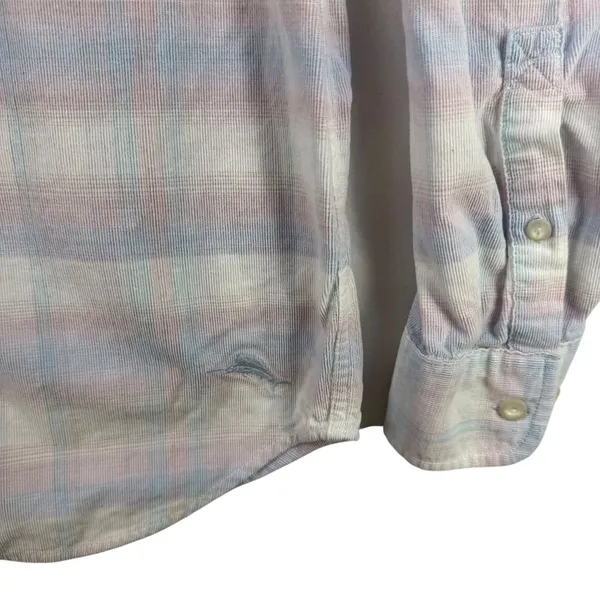 Tommy Bahama Coastal Cord Pastel Plaid Button Down‎ Cotton Shirt Casual Beach S - Image 8