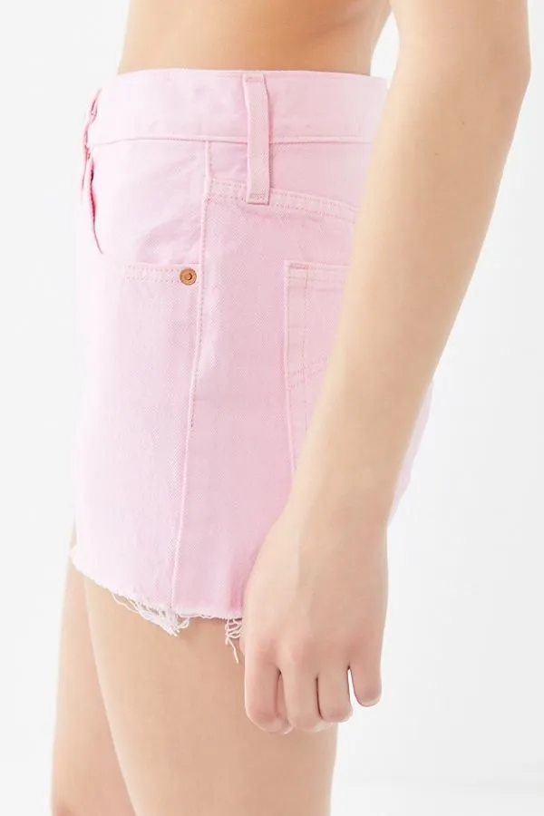 Levi’s bubble gum Pink 501 Denim High-Rise Shorts button fly - Image 3