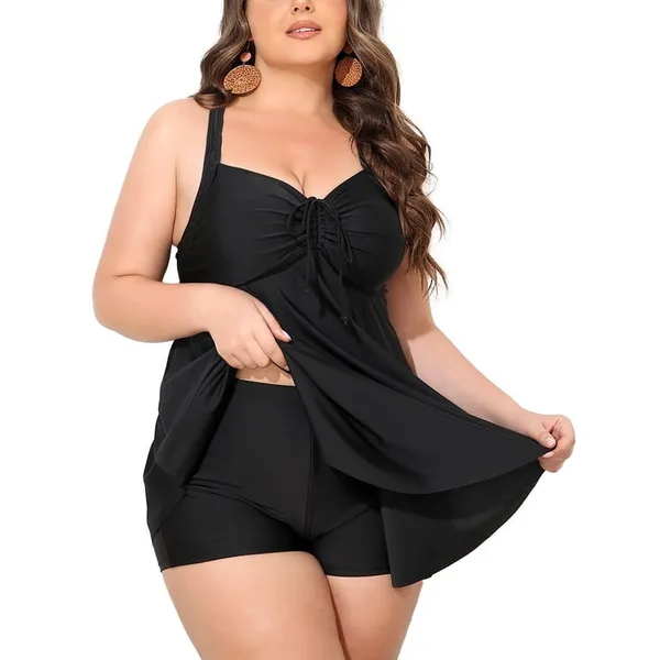 Rivelino Plus Size Swimsuits Two Piece Tankini Bathing Suits Tummy Control - Image 4