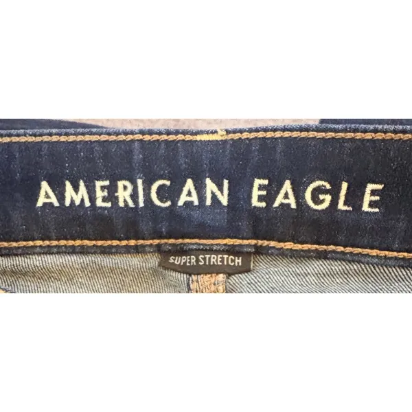 American Eagle Flare Jeans Womens 8 Long Blue Excellent Super Hi-Rise Stretch - Image 4