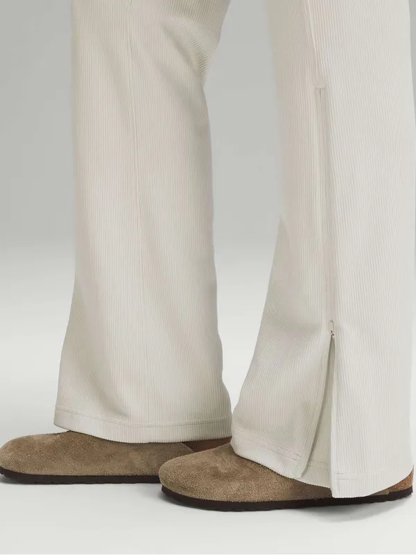 Lululemon Brushed Softstreme Ribbed Zip Flare Pants Size 6 - Image 2