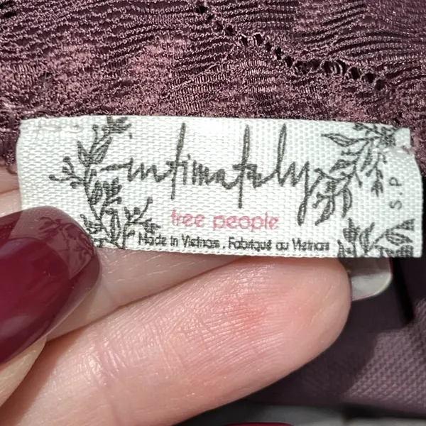 Intimately‎ Free People Plum Jam Everyday Lace Bodysuit Size Small Sheer New $58 - Image 7