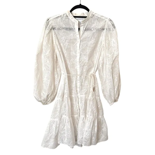 SIGNIFICANT OTHER Pia Patterned Buttoned Front Mini Dress White‎ Sz 4 - Image 2