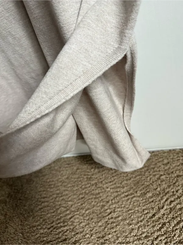 Mango Long Sleeve Mock Neck Knit Dress in Light Beige - Image 6