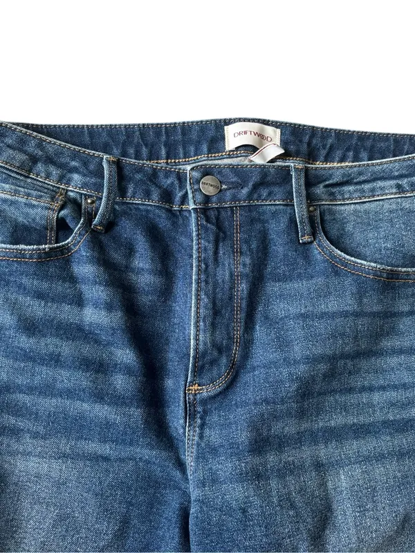 Driftwood Jackie High Rise Jean Sz 14X28 Floral Embroidered Denim High Waisted - Image 3