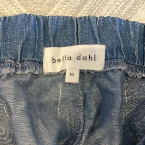 Bella Dahl Women’s Blue with Silver Stripe Loose Fittingf Elastic Waist Pants - Image 4