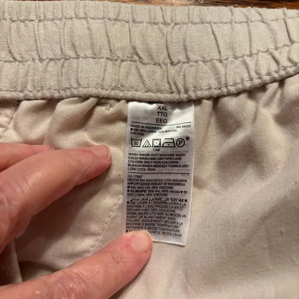 Old Navy‎ Linen Blend Pants Women's Size XXL Drawstring Straight Leg Beach Vacay - Image 4
