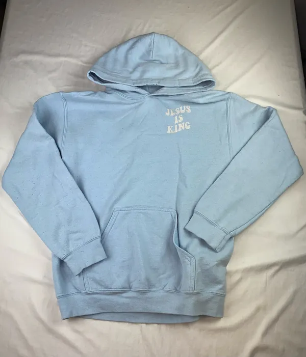 Jesus Hoodie Blue - Image 3