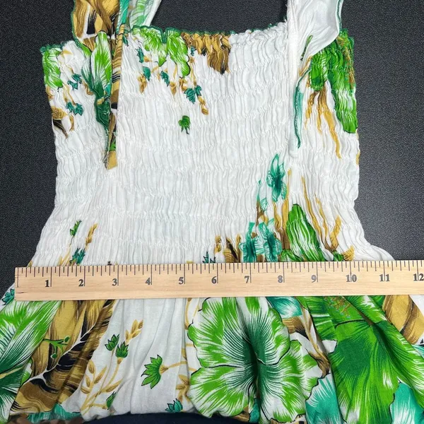 Women Floral Dress Small Cottagecore Tropical Smocked Midi Lightweight Vacation - Image 12