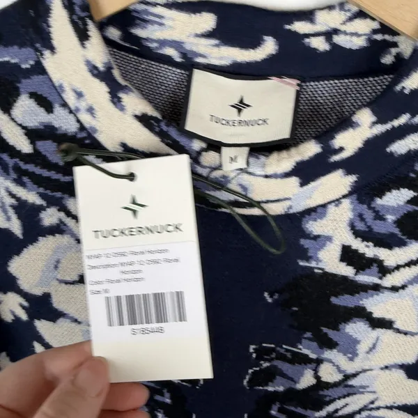 NWT Tuckernuck Floral Horizon Mock Neck Sleeveless Knit Mini Dress Medium Comfy - Image 6