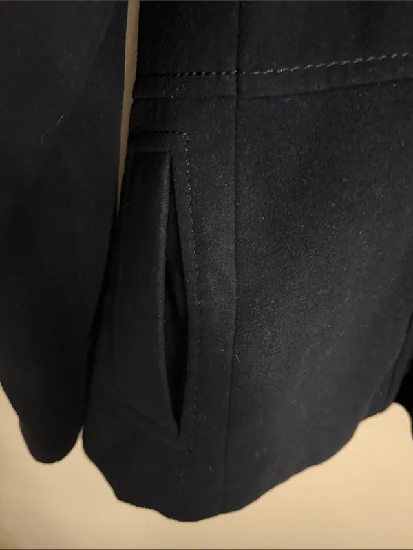 H&M Black Double-Breasted Wool-Blend Pea Coat - Image 7