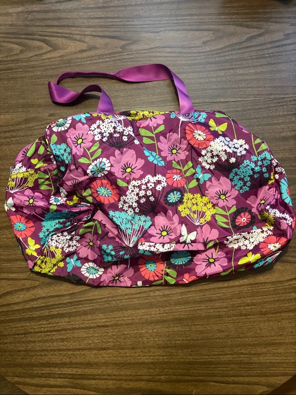 NEW Vera Bradley Duffle Flutterby Bag Bright Floral Purple Weekender - Image 2