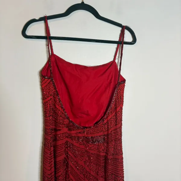 Vintage Y2K silk beaded ombre formal dress - Image 5