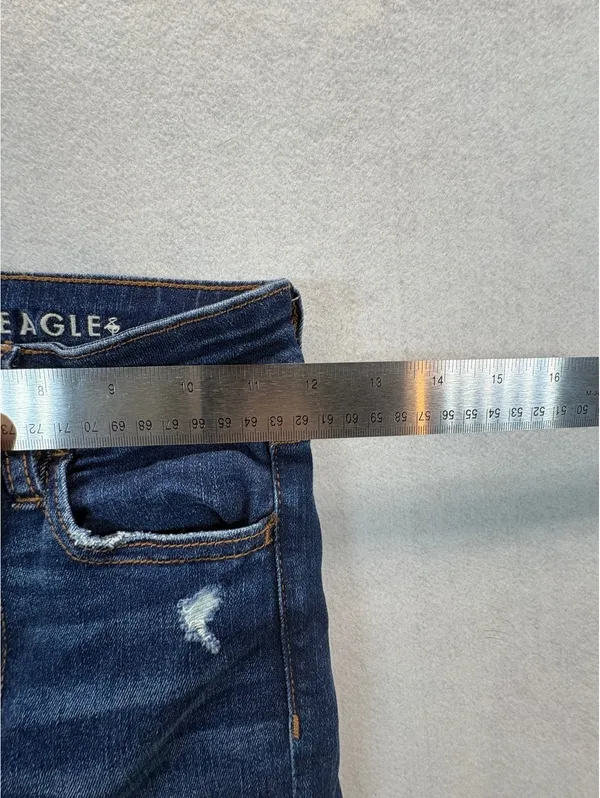 American Eagle Hi-Rise Jegging 00 X-Short Distressed Next Level Stretch Jeans - Image 3