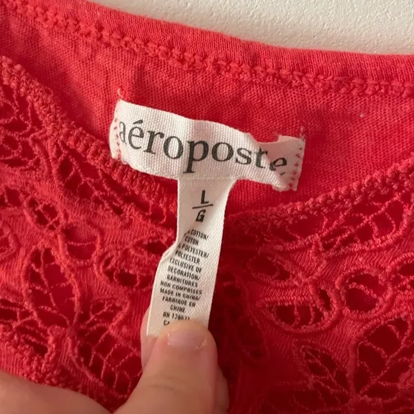 Orange Aéropostale Lace Trim Tank Top‎ - Image 2