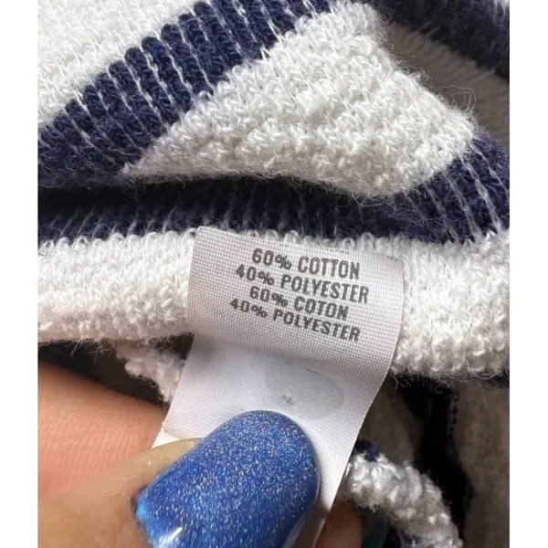 Aerie Sweatshirt Oversized Sz S Blue White Stripe‎ Crewneck Pullover Terry Boho - Image 4