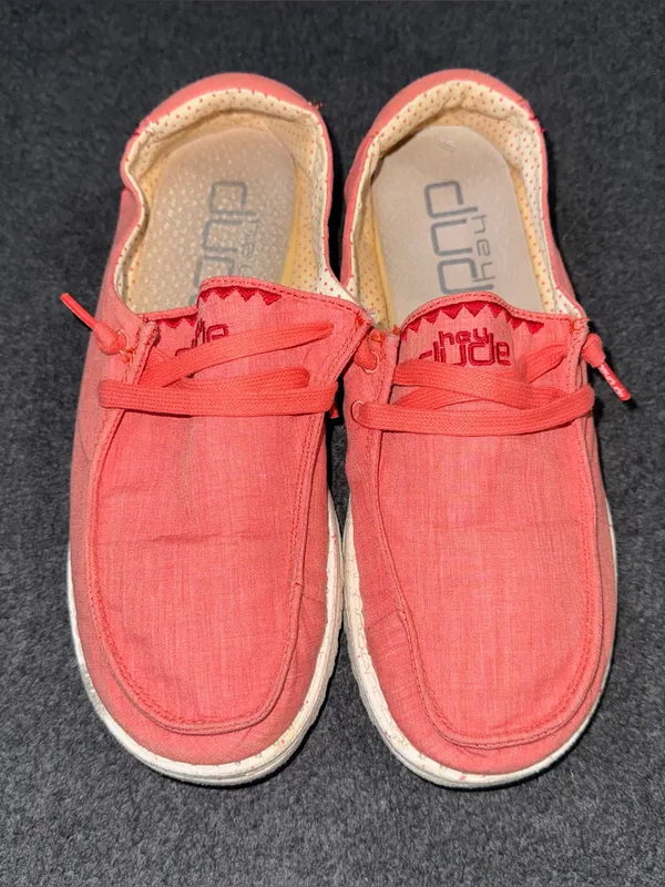 Hey Dude Wendy Shoes Inca Poppy Red Slip On Women’s 8 Canvas Comfort Embroidered - Image 4