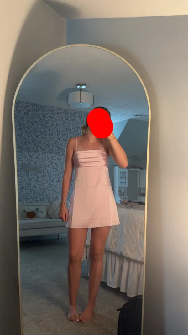 Made For Moments Satin Mini Dress Pink - Image 2