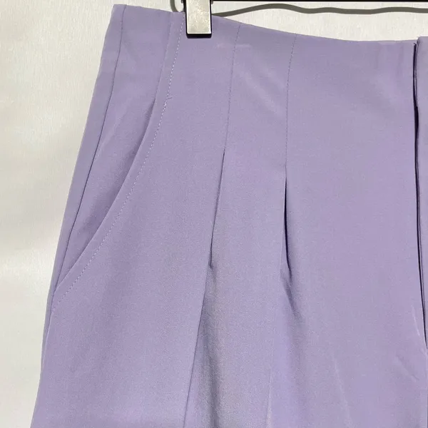 New Kathy Ireland Pleated Wide Leg Trousers Pants Wisteria Purple Size 12 - Image 10