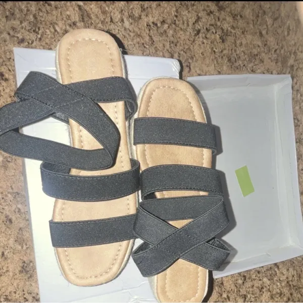 SHEIN Black Elastic Strap Espadrille Platform Sandals - Image 2