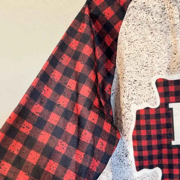 Kansas City Chiefs Hoodie Plaid Sleeve Womens M L NWT Game Day Sweatshirt - Image 6