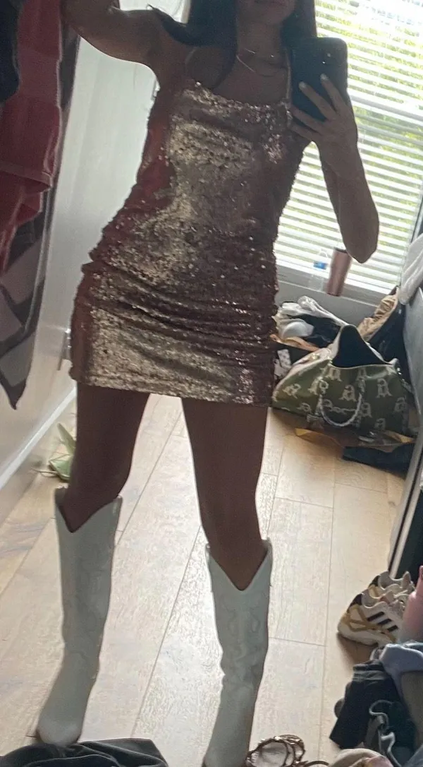 Motel Sequin Dress - Image 2