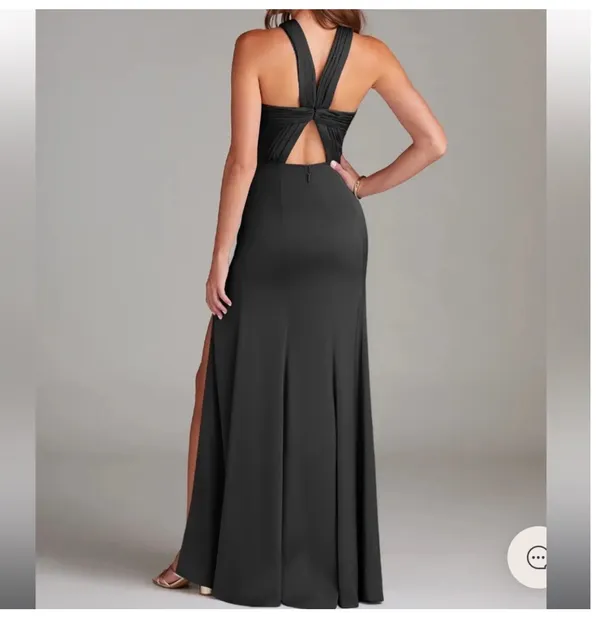 Azazie Rue Black Strapless Dress - Image 7