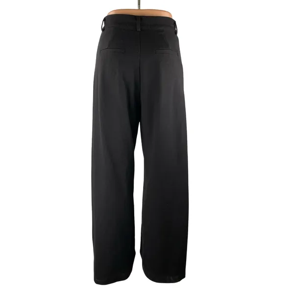 Rebelflow Women's Black High Rise Pleated Wide Leg Baggy Trousers Pants Size S - Image 4