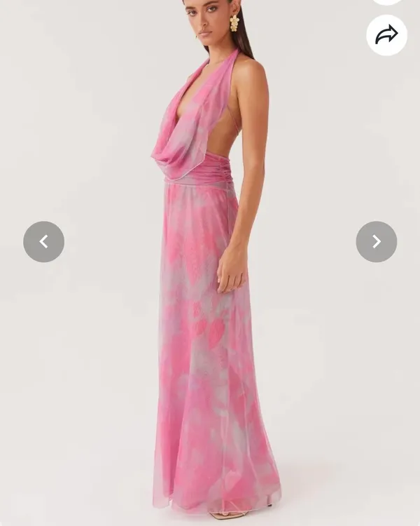 NWOT Peppermayo Elysia Mesh Maxi Dress - Pink Floral - Image 2