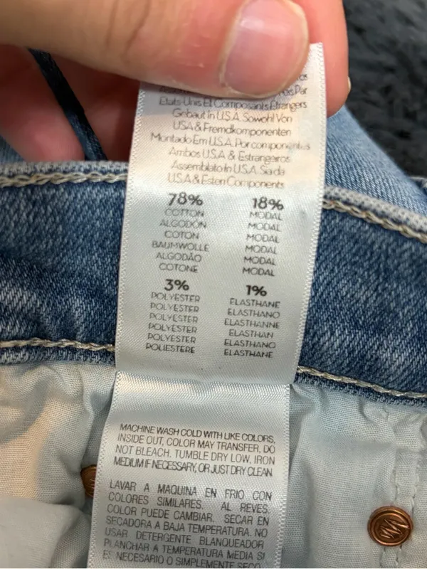 Mother denim the insider cropped a side of beans blue straight leg jeans sz 27 - Image 13