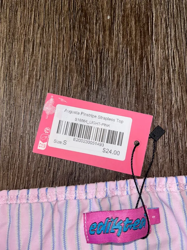 Edikted Pinstripe Tube Top - Image 3