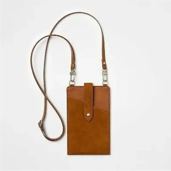 Heyday Phone Holder‎ Crossbody Brown Faux Leather New​​​ - Image 5