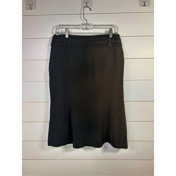 Karen Millen Women's Paneled Bow Belted Flared Hem Mini Skirt Black Size 6 - Image 11