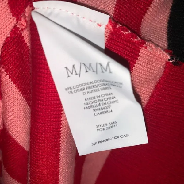 CAbi picnic red & pink striped M grandpa cardigan - Image 5