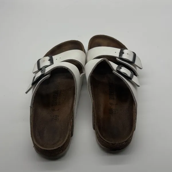 Birkenstock Arizona White Birko-Flor Two Strap Slide Sandals Womens 40 L9 M7 - Image 10