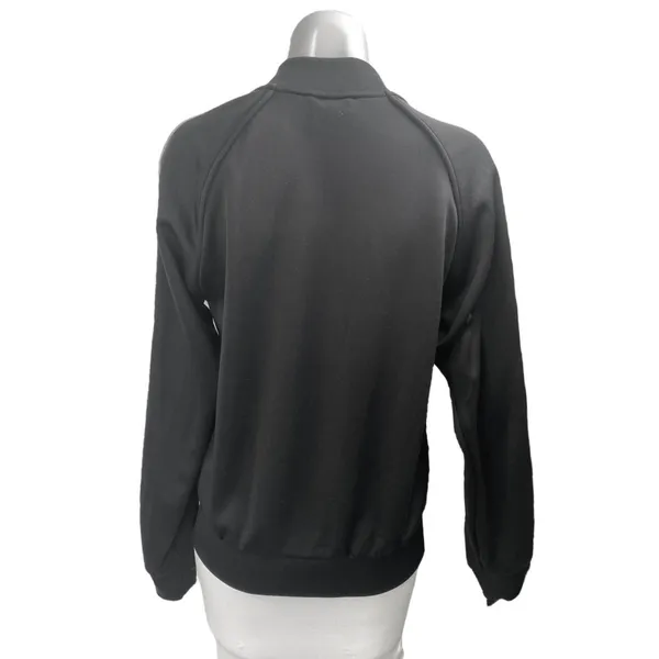 Adidas Women's Black Striped Full Zip Long Sleeve Track Bomber Jacket Size S - Image 2
