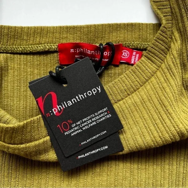 n:philanthropy Langley Olive Bodysuit Size X-Small NWT - Image 3