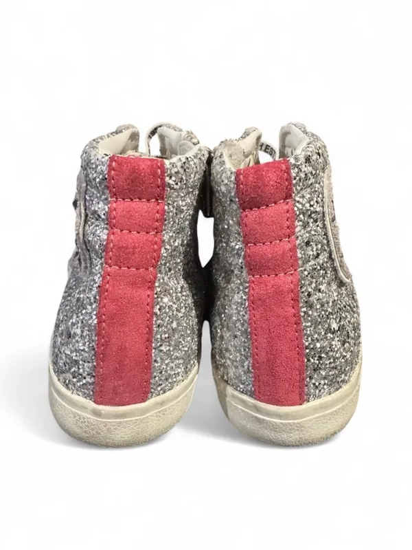 Vintage Havana Silver Glitter High-Top Sneakers with Cream Suede - Image 6