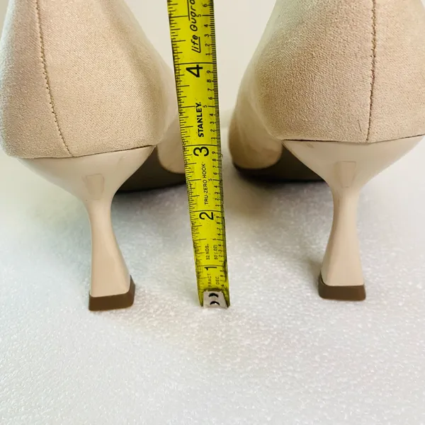 Beige faux suede pumps heels Tan Size 10 - Image 3