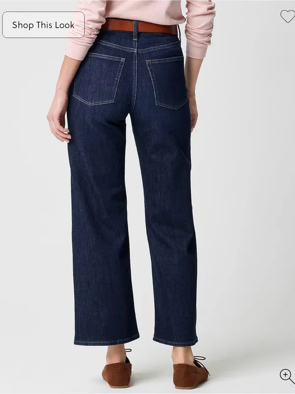 J. Crew Wide Leg Crop High Waisted Dark Wash Jeans Size 28 NWT - Image 2