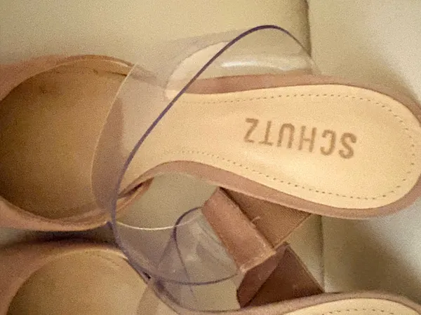 Sionne Clear Strap Pointed Toe Mule from the luxury footwear brand Schutz. Its avant-garde design combines classic elegance with modern details. Size 7 - Image 2