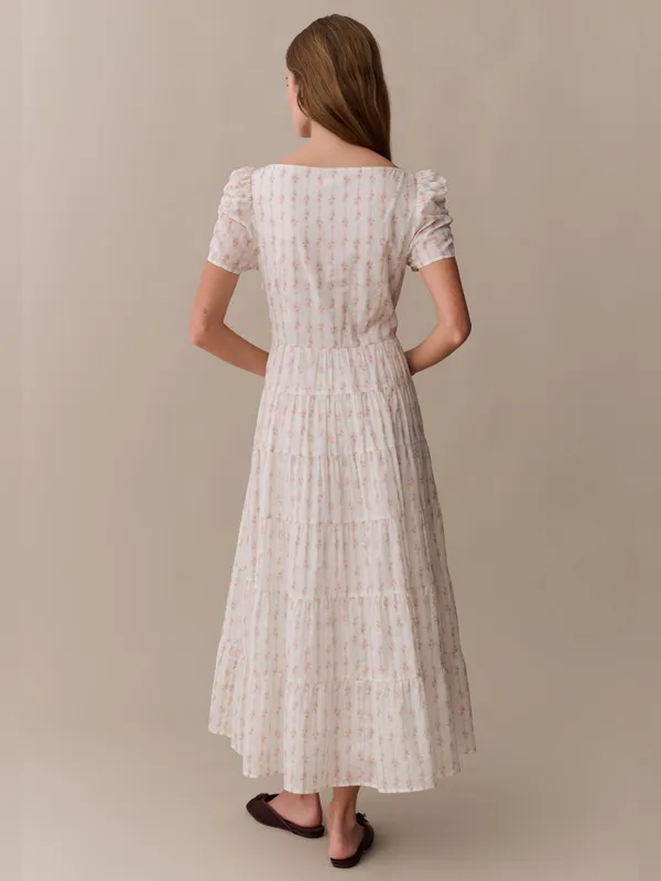 NWT Few Moda Nievia Dress size Large L Cotton Rosy Ribbon Floral Sorella midi - Image 5