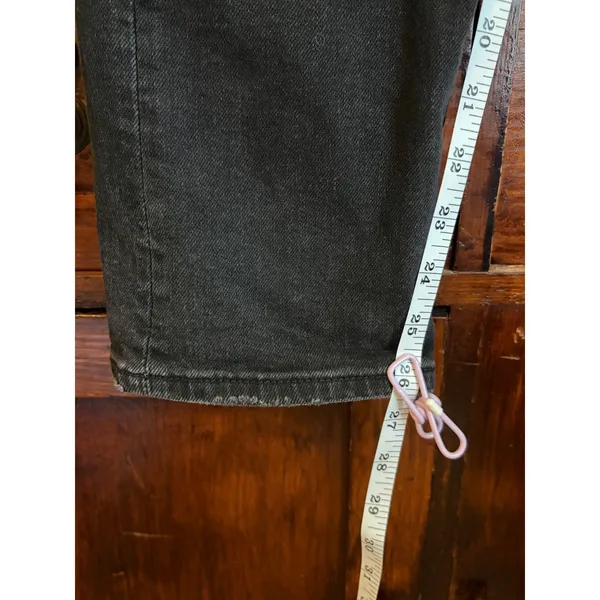 Levis Wedgie Straight Jeans 27 Black High Rise‎ Distressed Ripped Knee - Image 4