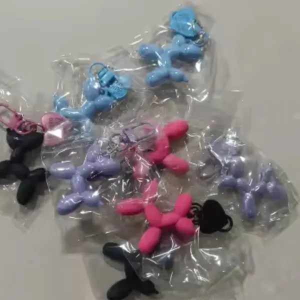 Boutique NEW Iridescent Purple Balloon Dog Keychain Purse Charm Y2K‎ - Image 10
