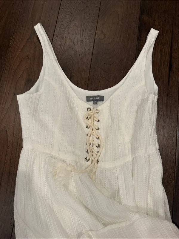 DL1961 Women’s Midi Dress with Lace-Up Top Size Medium - C11-726 - Image 4
