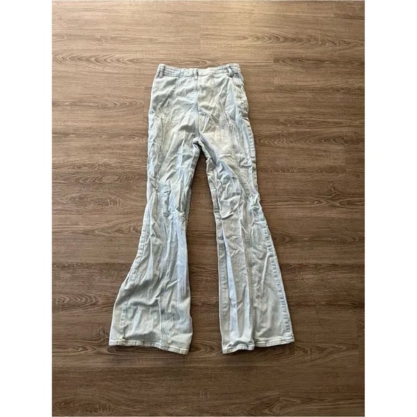 Free People We The Free High Rise Flare Jeans Y2K Womens 29 Light Wash Denim - Image 7